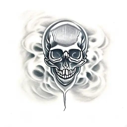 Maximilian Tattoo : Tattoos : New : black and grey smokey skulls tattoo