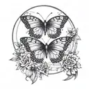 butterfly moon phases grunge inspired tattoo tattoo design idea