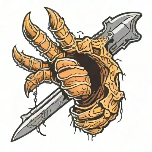 freddy Krugers  glove ripping through skin showing muscle   tattoo design idea