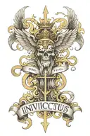 Invictus text tattoo design idea
