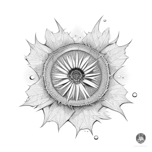 Blackwork "Eryngium Campestre" Tattoo Idea BlackInk AI