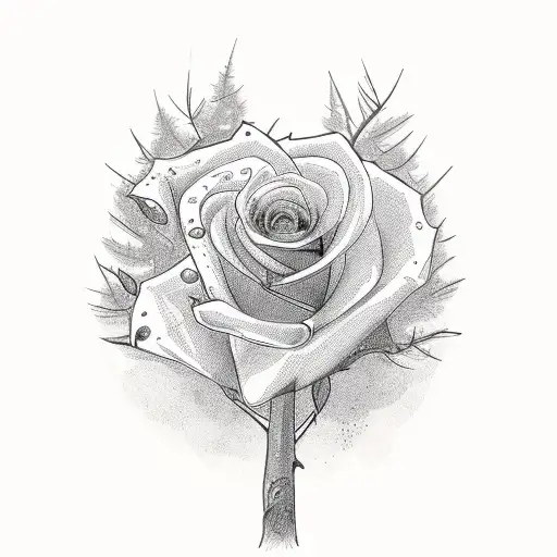 a tree, a gun and a rose tattoo design idea