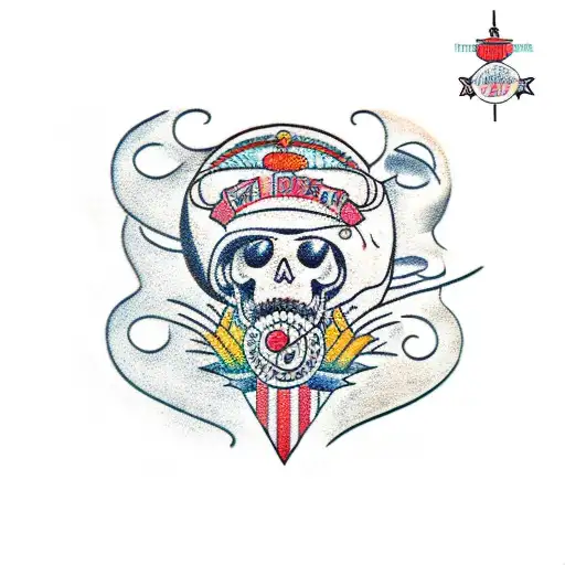 Miami Beach outline and transition to krakow  tattoo design idea