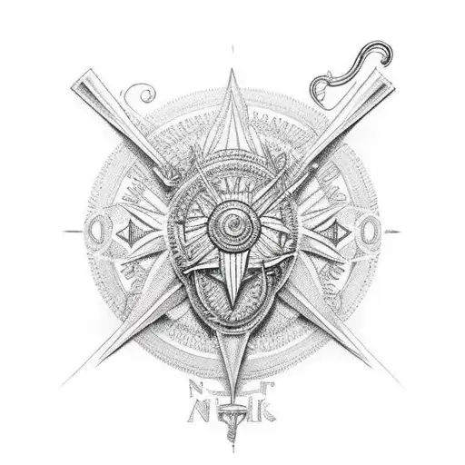 Miami Beach, compass and krakow tattoo design idea