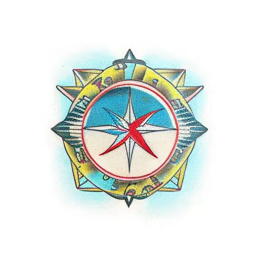 Miami Beach, compass and krakow tattoo design idea