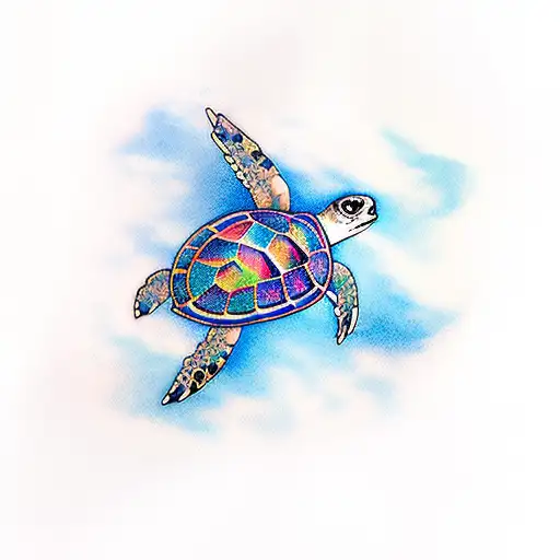 Tribal Watercolor Turtle by Justin Mariani : Tattoos