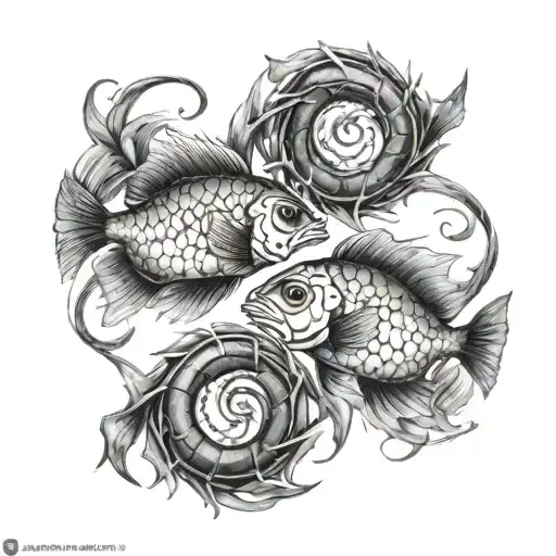 pisces and scorpio love tattoo design idea