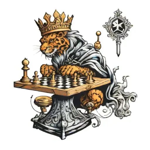 king plays chess against death tattoo design idea