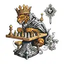 king plays chess against death tattoo design idea