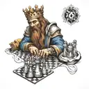 king plays chess against death tattoo design idea