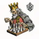 king plays chess against death tattoo design idea