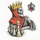 king plays chess against death tattoo design idea
