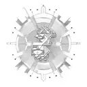 numero 2001 en vertical  tattoo design idea