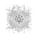 numero 2001 en vertical  tattoo design idea