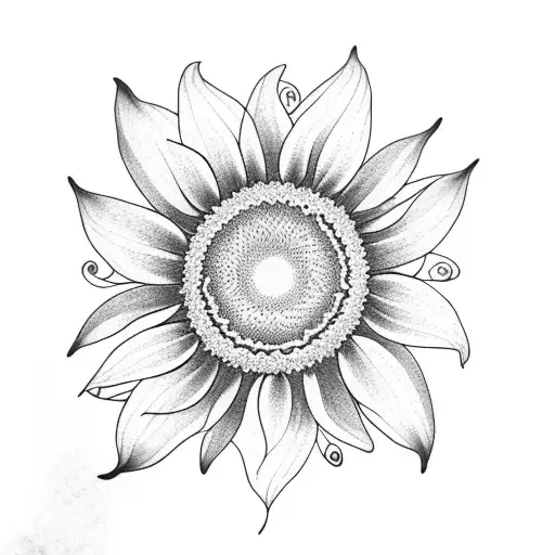 sunflower with butterflies  tattoo design idea