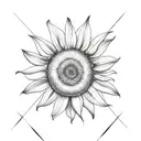 sunflower with 3 butterflies  tattoo design idea