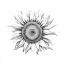 sunflower with 3 butterflies  tattoo design idea