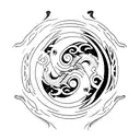 Yin and Yang dragon tattoo design idea
