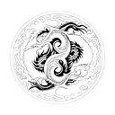 Yin and Yang dragon tattoo design idea
