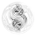 Yin and Yang dragon tattoo design idea