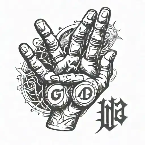 Gang Sign Mara Salvatrucha 13 with font surrounded tattoo design idea