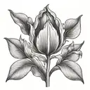 small tulip flower tattoo design idea