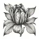 small tulip flower tattoo design idea