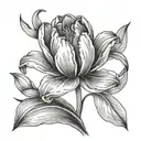 small tulip flower tattoo design idea