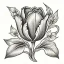 small tulip flower tattoo design idea