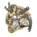 lady Justice and glock 17 tattoo design idea