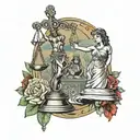 lady Justice and glock 17 tattoo design idea