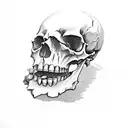 Skull with Rose  tattoo design idea