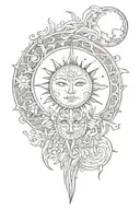 Moon Sun tattoo design idea
