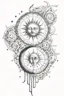 Moon Sun tattoo design idea