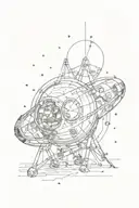 Science and space tattoo design idea
