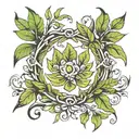 laurel wreath surrounding tattoo design idea