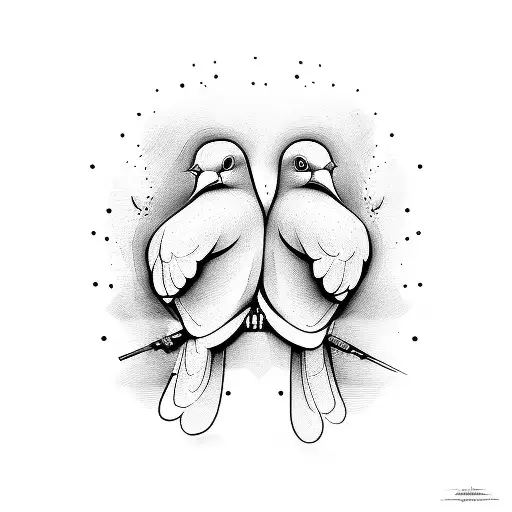 two doves, one up and one down tattoo design idea