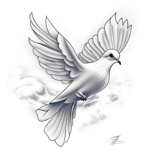 dove flying tattoo design idea