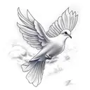 dove flying tattoo design idea