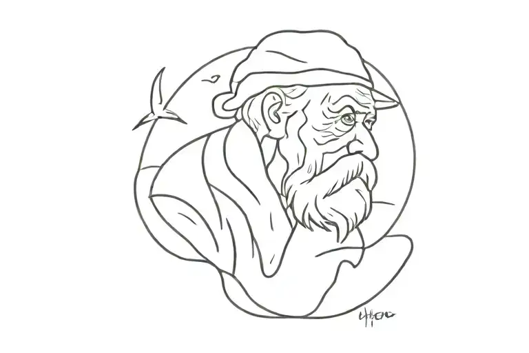 the old man and the sea tattoo design idea