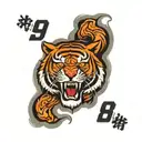 tiger head with 1998 date tattoo design idea