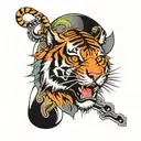 tiger head with 1998 date tattoo design idea