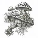 adhd serotonin psilocybin tattoo design idea