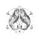  Pisces capricorn tattoo design idea
