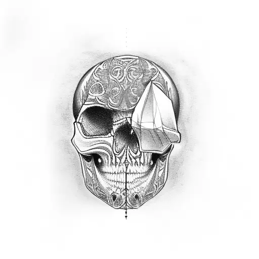 skull and jaw  tattoo design idea