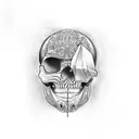 skull and jaw  tattoo design idea