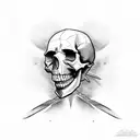skull and jaw  tattoo design idea