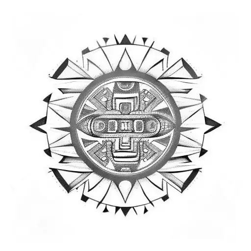 Aztec tribal  tattoo design idea