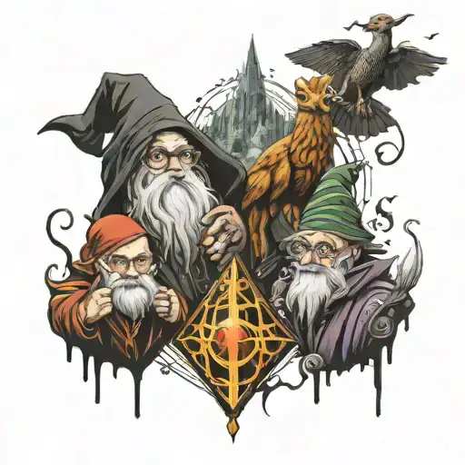 Harry Potter dark wizards  tattoo design idea