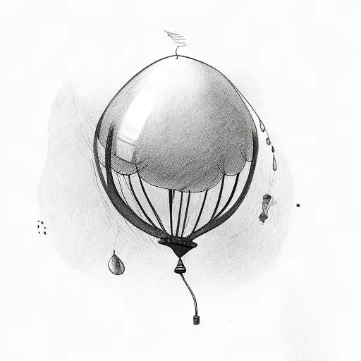 black balloon semicolon tattoo design idea